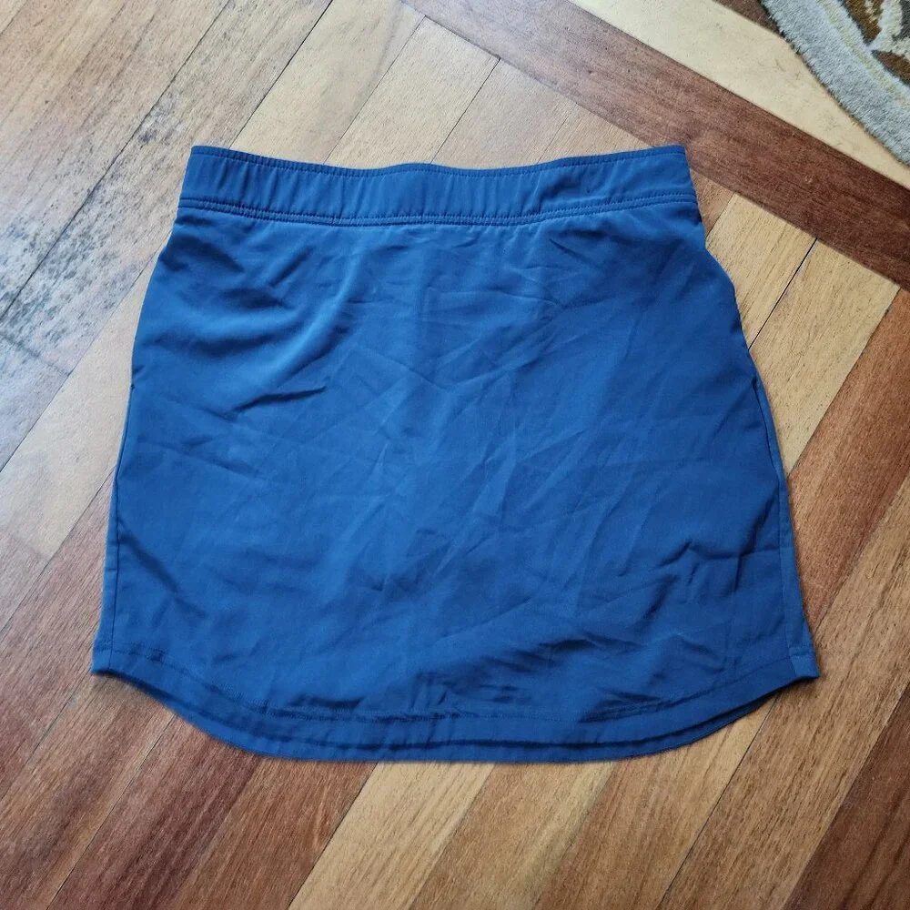 Eddie Bauer Navy Elastic Waist Tennis Skirt With Front Pockets Size Large